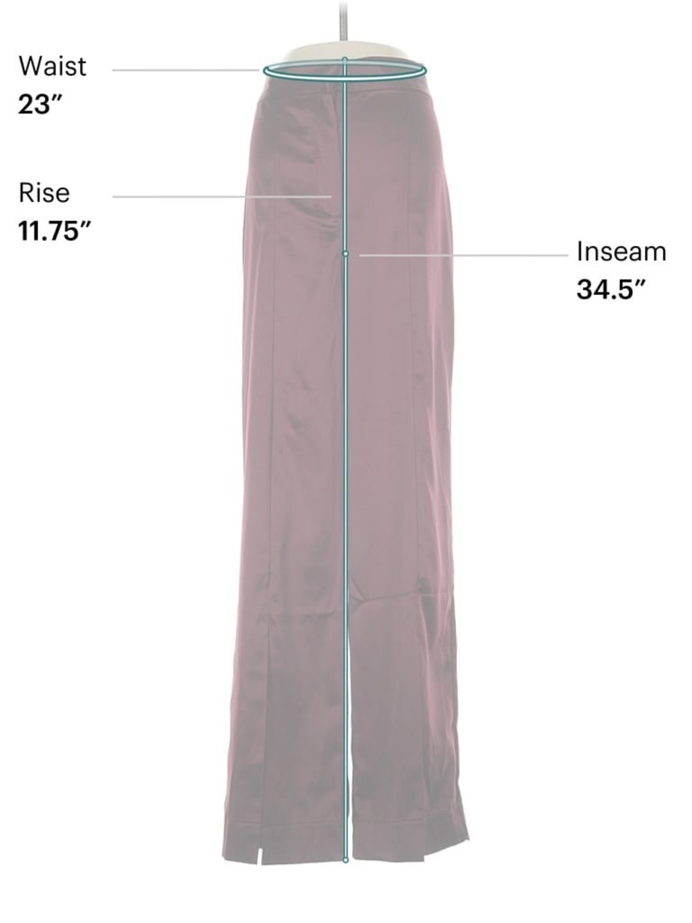 House of Harlow 1960 Wide-Leg Satin Pants in Plum - Picture 5 of 5
